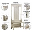 Saint Birch Finley Contemporary Wood Hall Tree And Shoe Bench in Gray