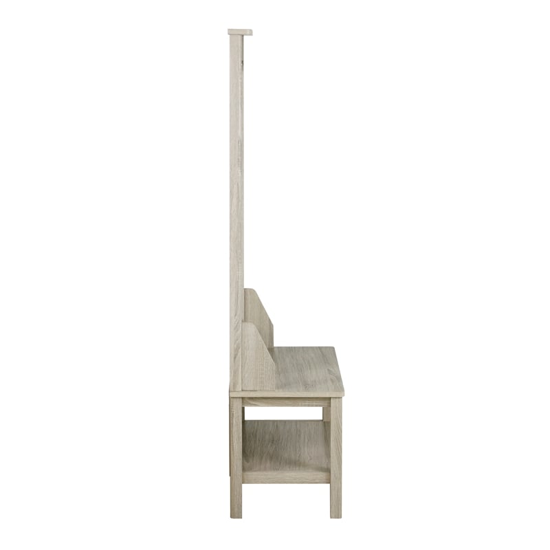 Saint Birch Finley Contemporary Wood Hall Tree And Shoe Bench in Gray