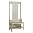 Saint Birch Finley Contemporary Wood Hall Tree And Shoe Bench in Gray
