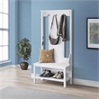 Saint Birch Finley Wood Hall Tree And Shoe Bench in White