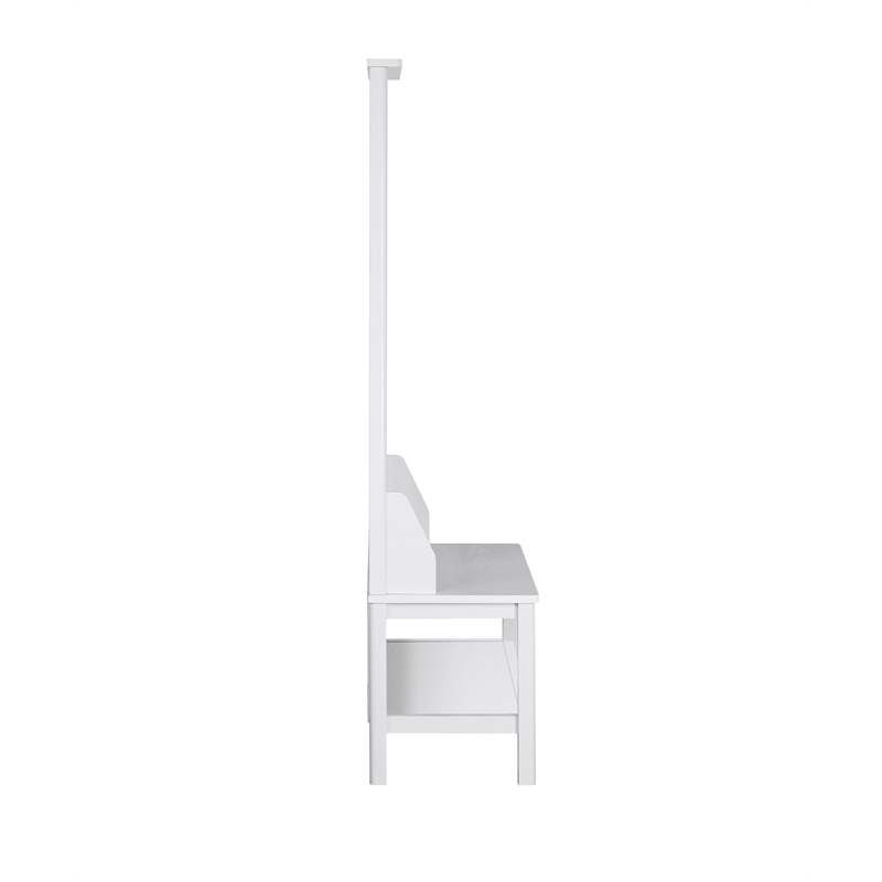 Saint Birch Finley Wood Hall Tree And Shoe Bench in White
