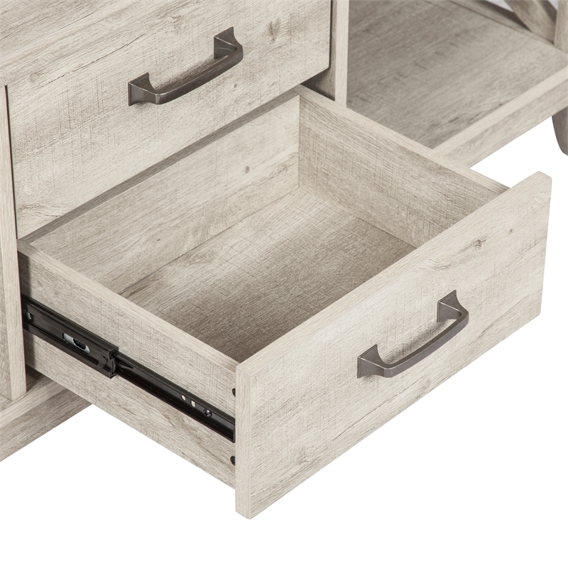 Saint Birch Honduras Wood Coffee Table With 2 Drawers in Washed Gray