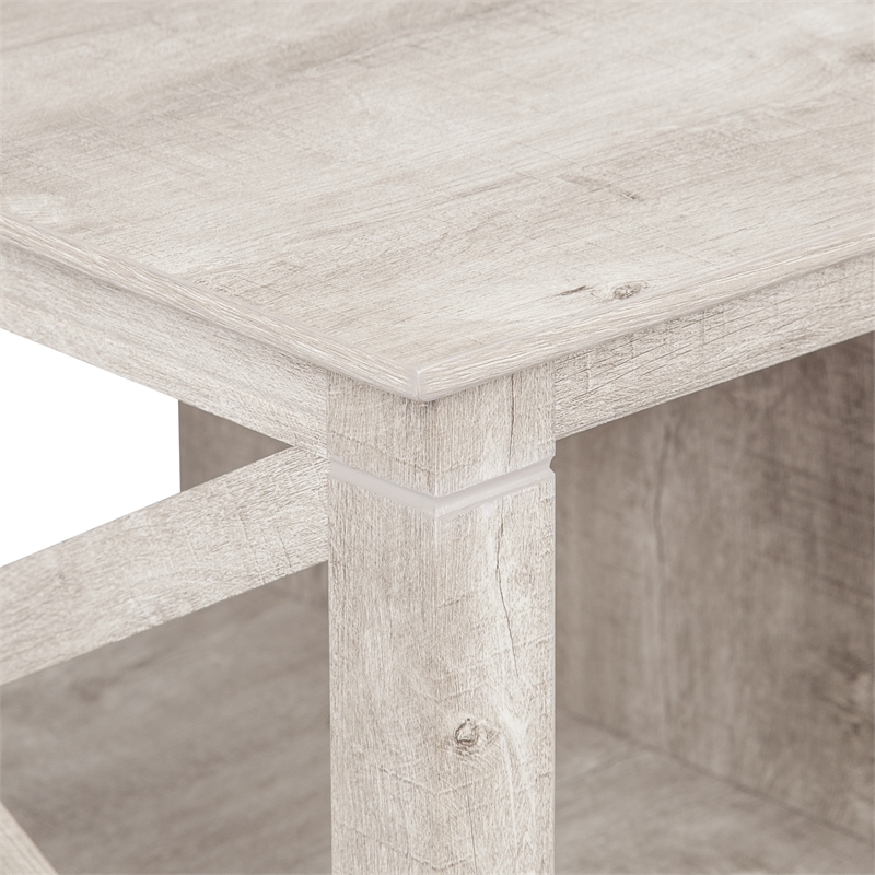 Saint Birch Honduras Wood Coffee Table With 2 Drawers in Washed Gray