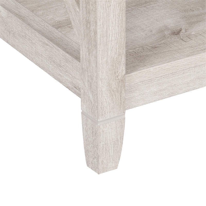 Saint Birch Honduras Contemporary Wood End Table in Washed Gray