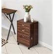 Saint Birch Logan Mobile Wood Filing Cabinet With 3 Drawer in Walnut