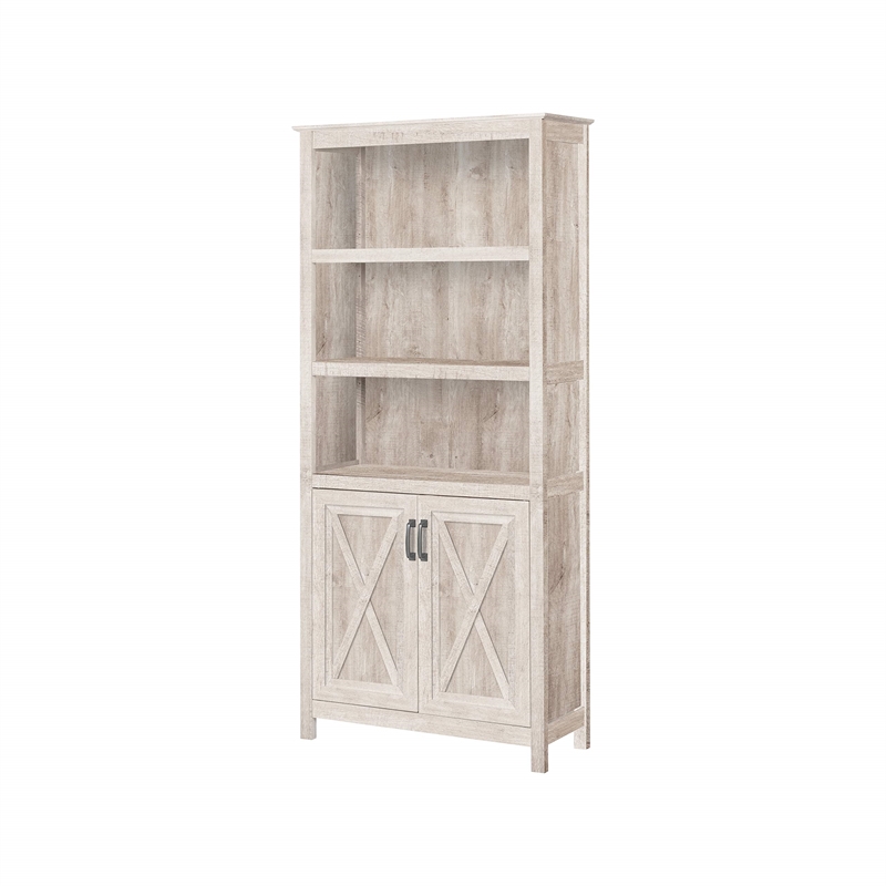 Saint Birch Megan Wood 2 Door Bookcase Washed Gray