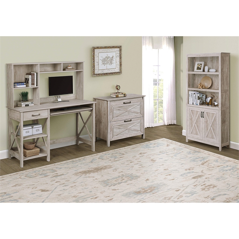 Saint Birch Megan Wood 2 Door Bookcase Washed Gray