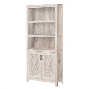 saint birch megan wood 2 door bookcase washed gray
