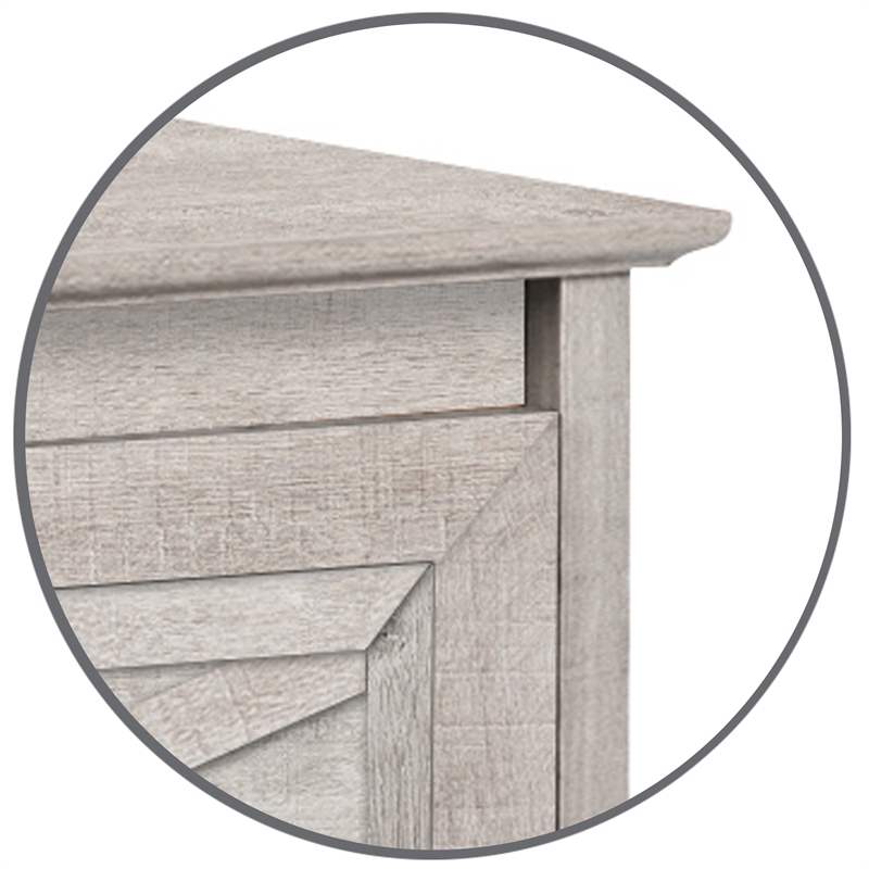 Saint Birch Megan Wood 2 drawer Lateral Filing Cabinet in Washed Gray