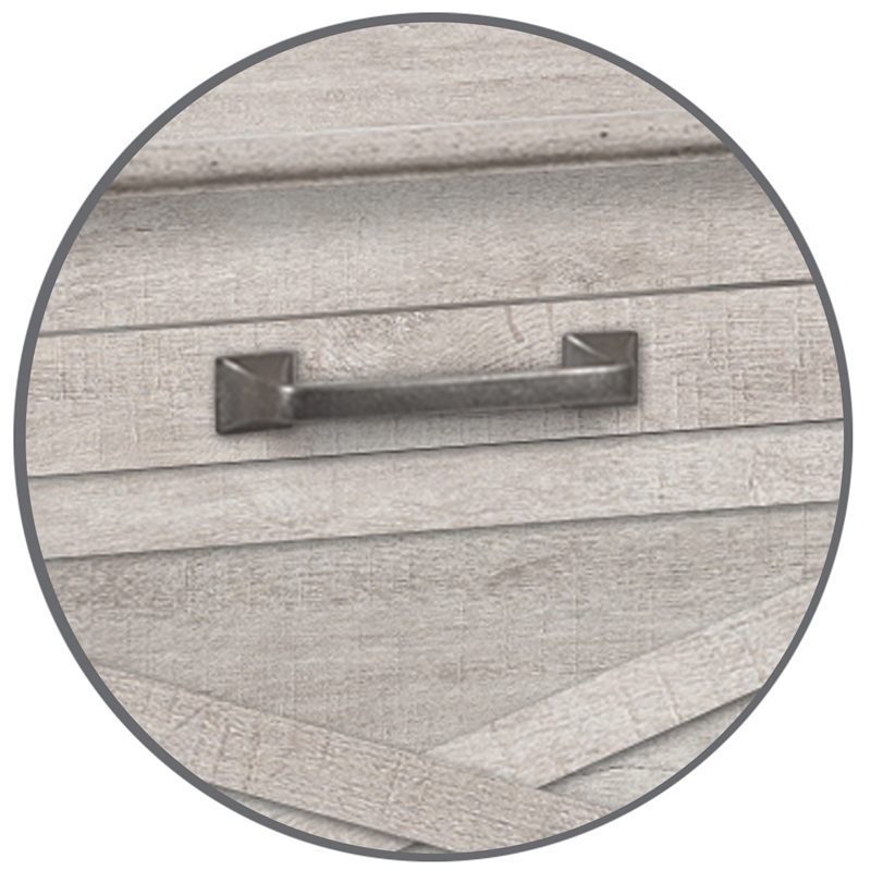 Saint Birch Megan Wood 2 drawer Lateral Filing Cabinet in Washed Gray