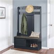 Sanit Birch Hawksbury Transitional Black Hall Tree & Shoe Bench