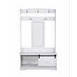 Sanit Birch Hawksbury Transitional White Hall Tree & Shoe Bench