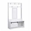 Sanit Birch Hawksbury Transitional White Hall Tree & Shoe Bench