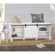 Saint Birch Austin Farmhouse White TV Stand