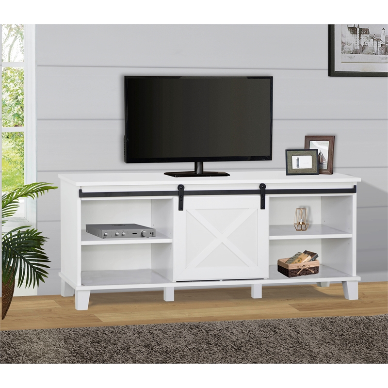 Saint Birch Austin Farmhouse White TV Stand