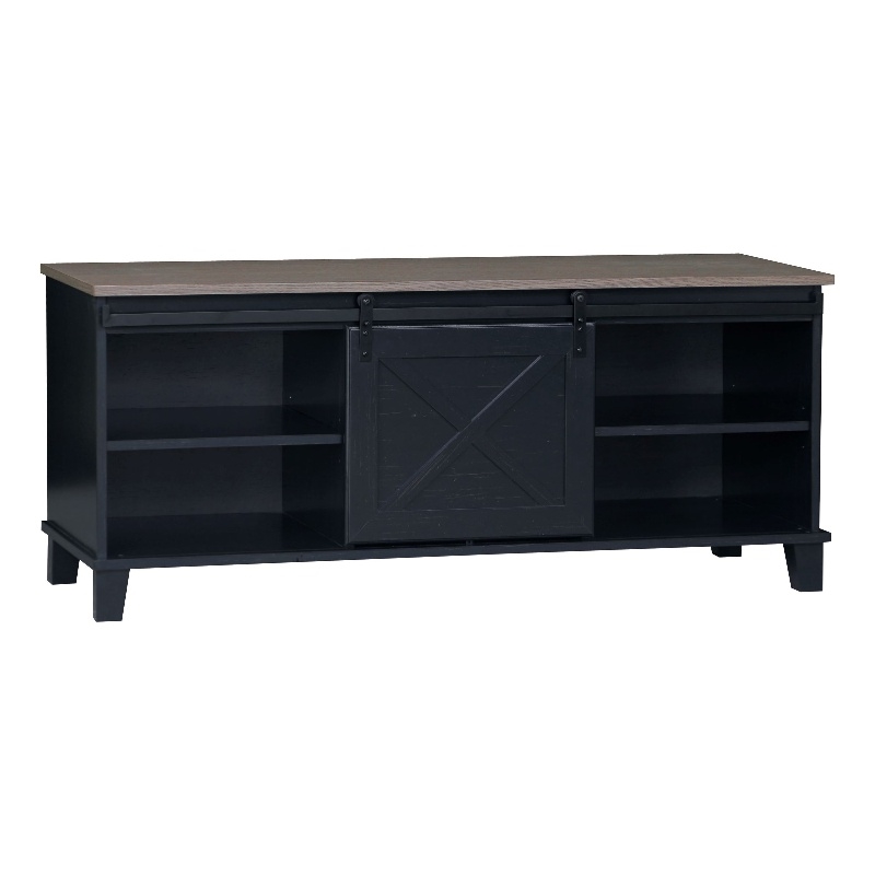 Saint Birch Austin Farmhouse Black TV Stand | BushFurnitureCollection.com