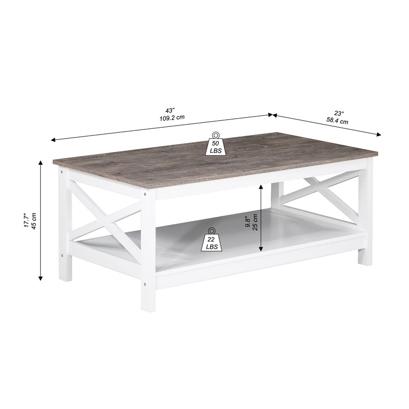 Saint Birch Lambert Modern Farmhouse White Coffee Table