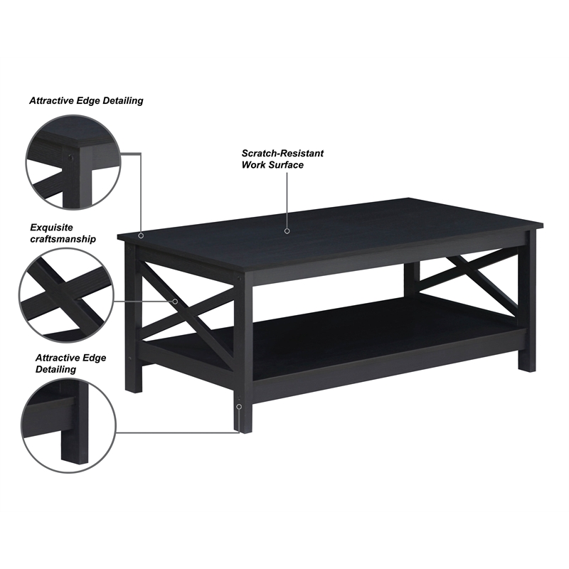 Saint Birch Lambert Modern Farmhouse Black Oak Coffee Table