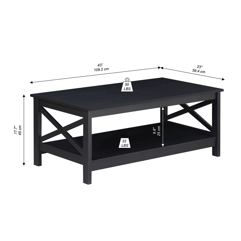 Saint Birch Lambert Modern Farmhouse Black Oak Coffee Table