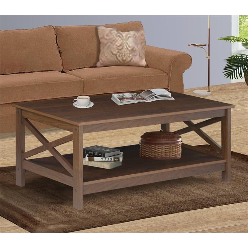 Saint Birch Lambert Modern Farmhouse Rosewood Grain Coffee Table
