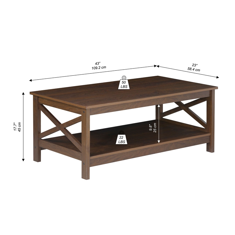 Saint Birch Lambert Modern Farmhouse Rosewood Grain Coffee Table