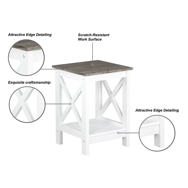 Saint Birch Lambert Modern Farmhouse White End Table