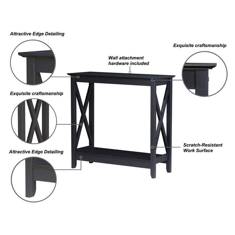 Saint Birch Lambert Modern Farmhouse Black Oak Console Table