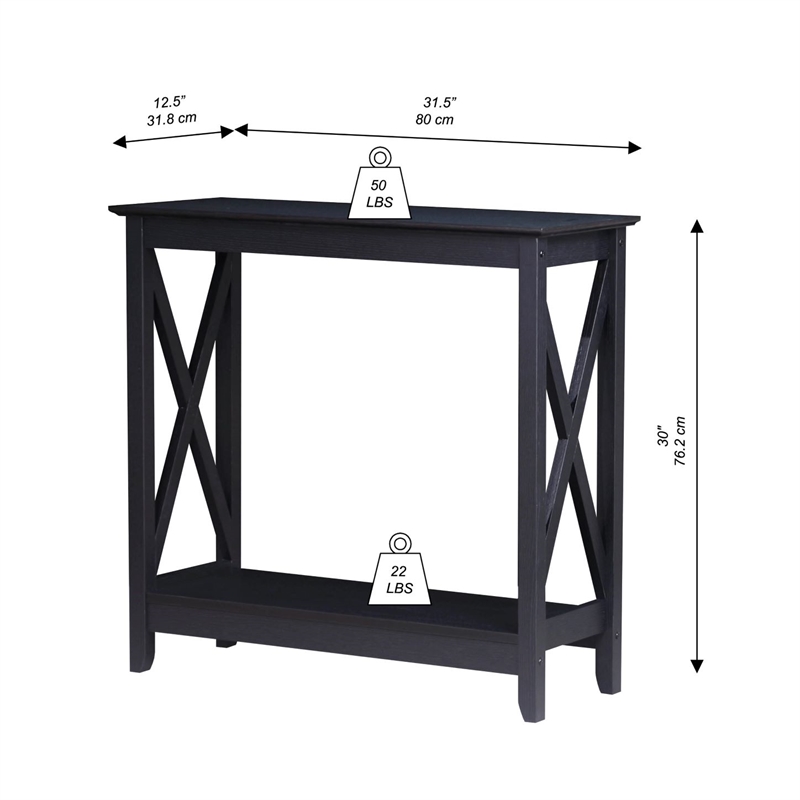 Saint Birch Lambert Modern Farmhouse Black Oak Console Table