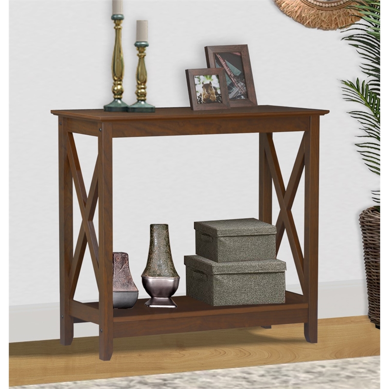 Saint Birch Lambert Modern Farmhouse Rosewood Grain Console Table
