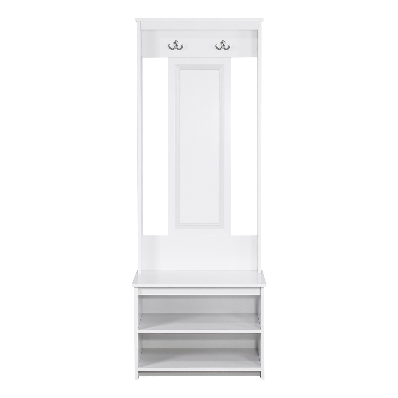 Saint Birch Lambert Casual Contemporary White Hall Tree and Shoe Bench