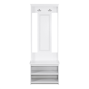 Saint Birch Lambert Casual Contemporary White Hall Tree and Shoe Bench