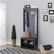 Saint Birch Lambert Casual Contemporary Antique Black Hall Tree and Shoe Bench