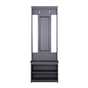 Saint Birch Lambert Casual Contemporary Antique Black Hall Tree and Shoe Bench