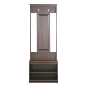 Saint Birch Lambert Casual Contemporary Rosewood Grain Hall Tree and Shoe Bench