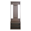 Saint Birch Lambert Casual Contemporary Rosewood Grain Hall Tree and Shoe Bench
