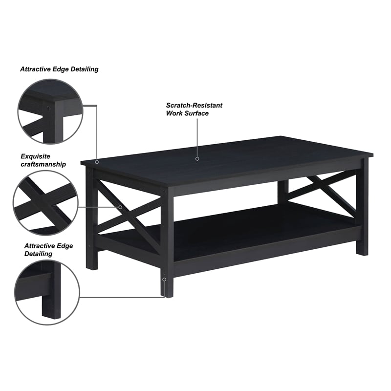 Saint Birch Lambert Modern Farmhouse 3-Piece Black Oak Table Set