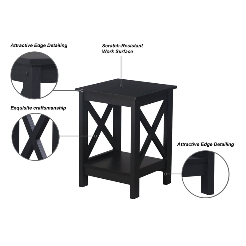Saint Birch Lambert Modern Farmhouse 3-Piece Black Oak Table Set
