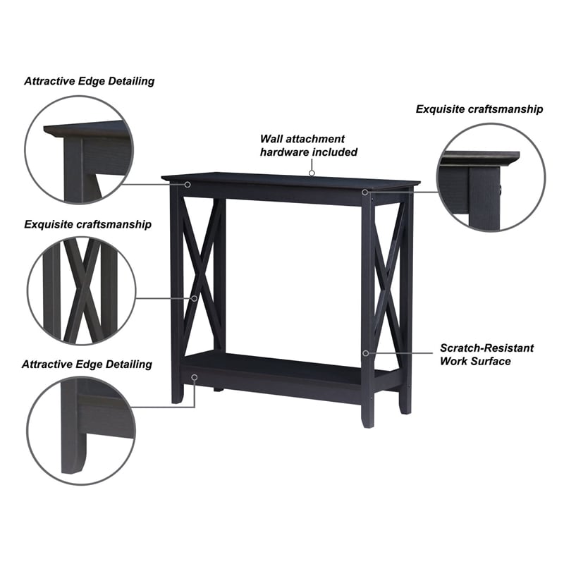 Saint Birch Lambert Modern Farmhouse 4-Piece Black Oak Table Set