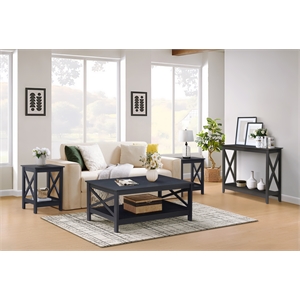 Saint Birch Lambert Modern Farmhouse 4-Piece Black Oak Table Set