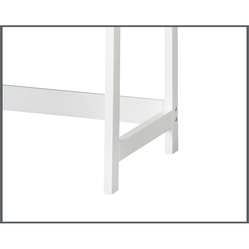 Saint Birch Finley White 47-inch Writing Desk with Storage and Shelves