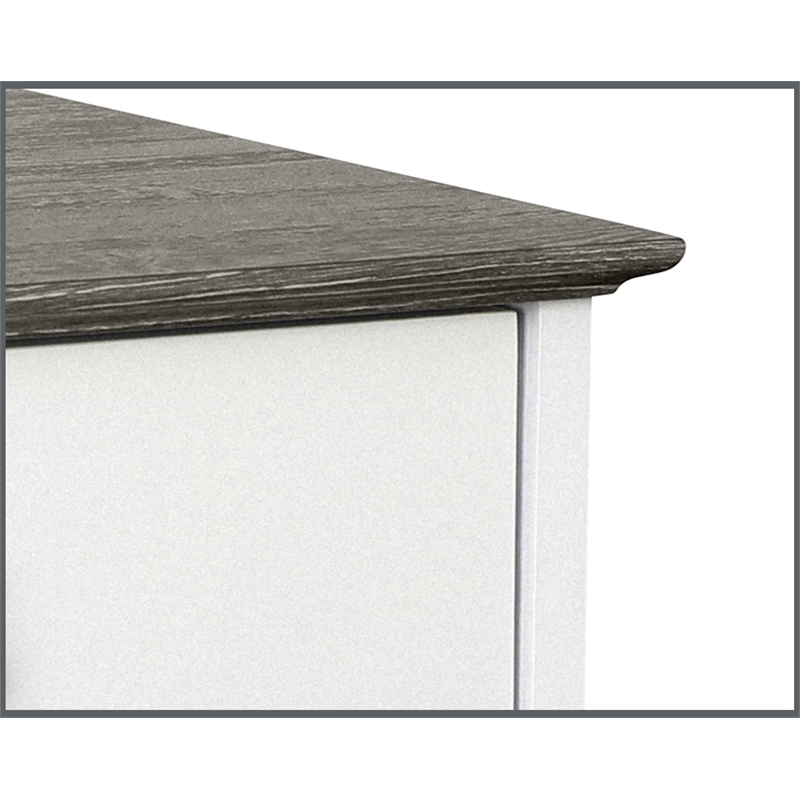 Saint Birch Finley Gray Oak/White 3-Drawer Filing Cabinet