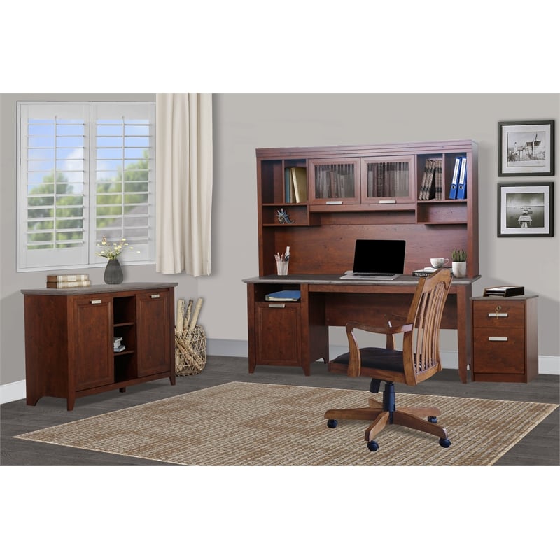 Saint Birch Albaugh Brown 71 Inches Executive Desk