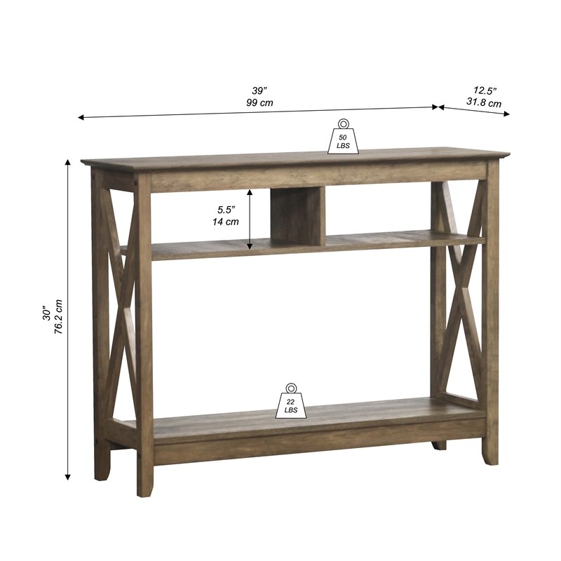 Saint Birch Lambert Engineered Wood Modern Farmhouse Console Table - Light Brown