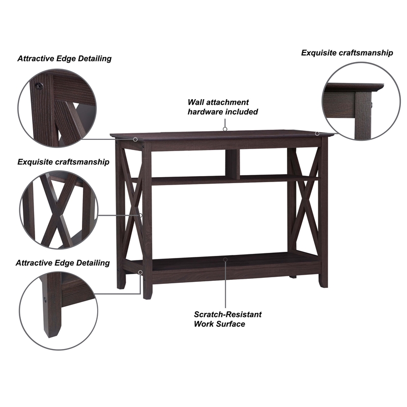 Saint Birch Lambert Engineered Wood Modern Farmhouse Console Table - Dark Brown