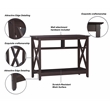 Saint Birch Lambert Engineered Wood Modern Farmhouse Console Table - Dark Brown