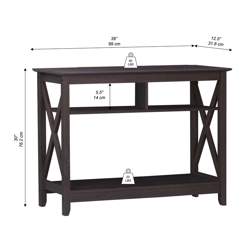 Saint Birch Lambert Engineered Wood Modern Farmhouse Console Table - Dark Brown
