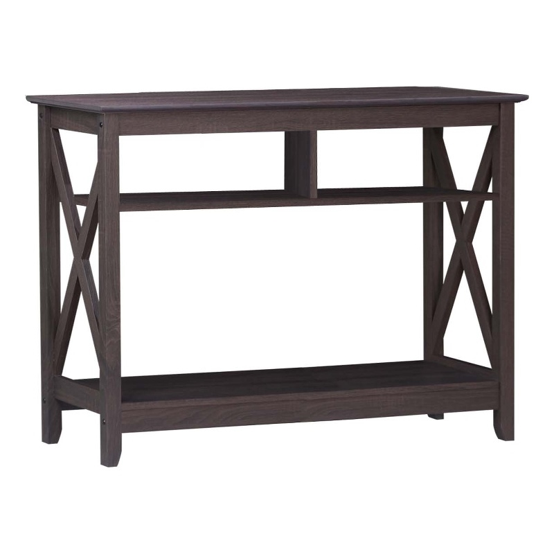Saint Birch Lambert Engineered Wood Modern Farmhouse Console Table - Dark Brown