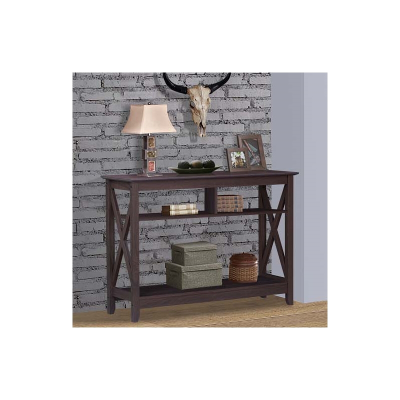 Saint Birch Lambert Engineered Wood Modern Farmhouse Console Table - Dark Brown