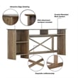Saint Birch Oxford Engineered Wood Farmhouse Hutch Desk with Cabinet in Brown