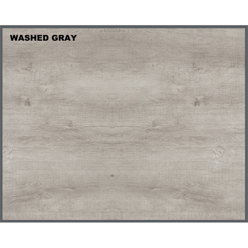 Saint Birch Oxford Engineered Wood Farmhouse Hutch Desk with Cabinet in Gray